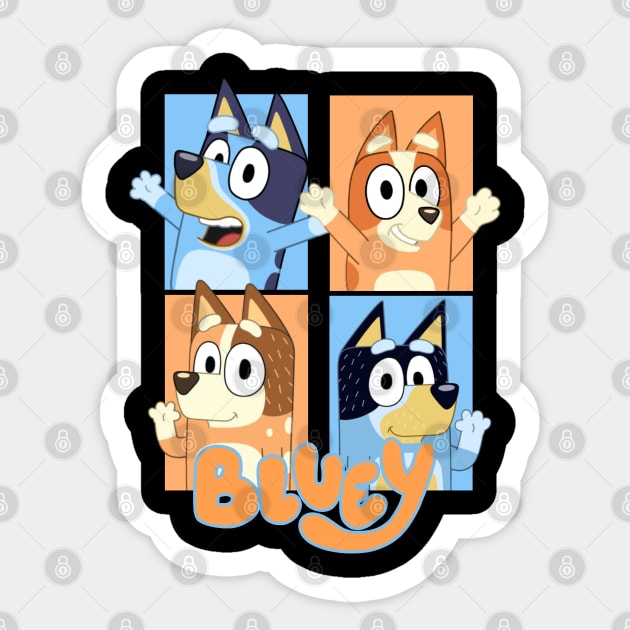 Bluey Modern Style Sticker by Indiecate